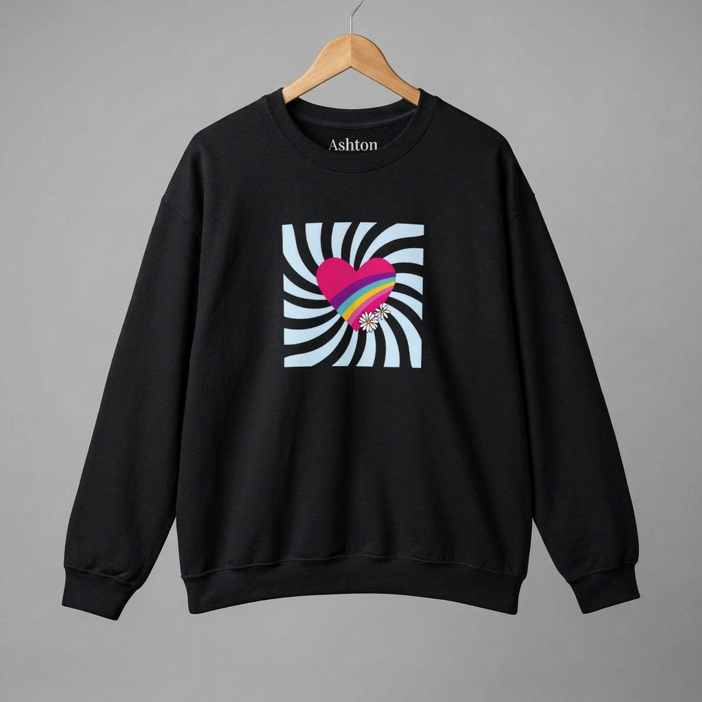 Retro Heart sweatshirt (Style 1) - Ships from Australia