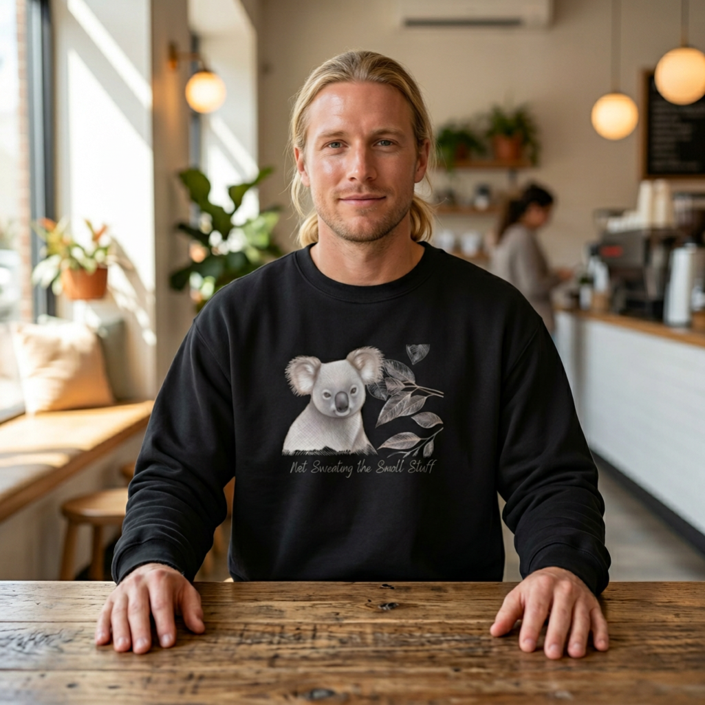 "Not Sweating the Small Stuff" Koala Sweatshirt - Ships from Australia
