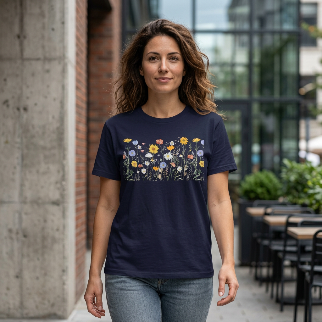 Wildflower Meadow Cotton T-Shirt - Ships from Australia
