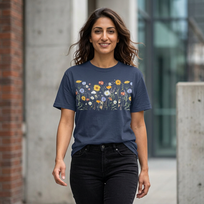 Wildflower Meadow Cotton T-Shirt - Ships from Australia