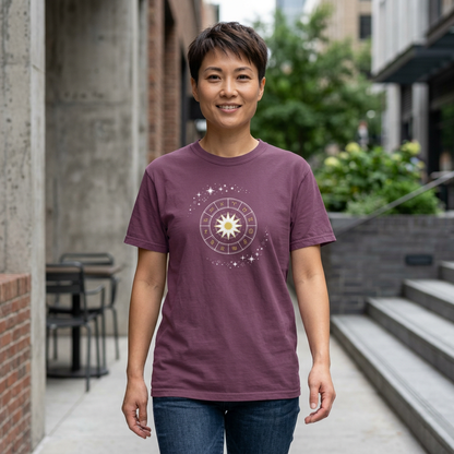 Celestial Zodiac Wheel T-Shirt — Ships from Australia