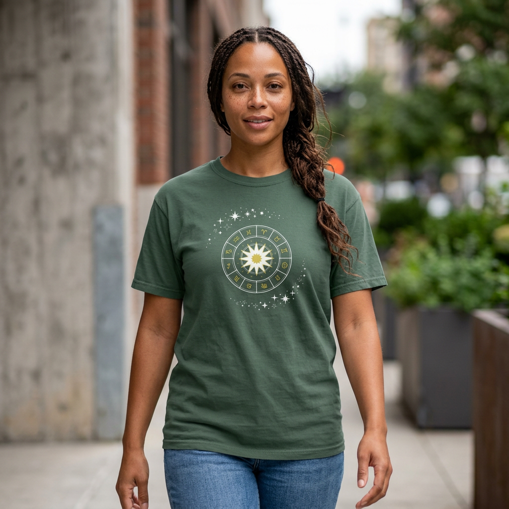 Celestial Zodiac Wheel T-Shirt — Ships from Australia