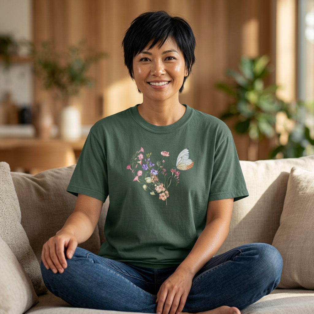Wildflowers Cotton T-Shirt (Style 2) - ships from Australia