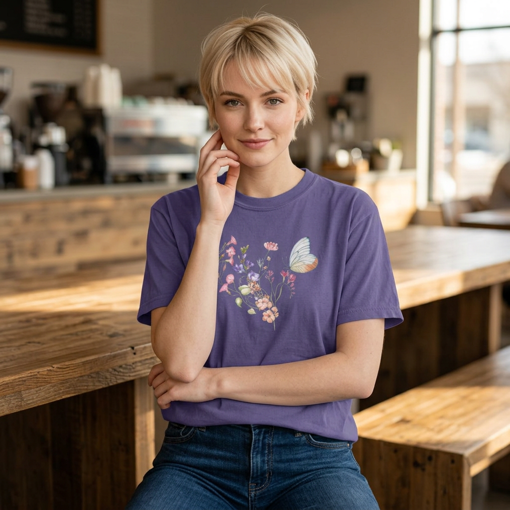 Wildflowers Cotton T-Shirt (Style 2) - ships from Australia
