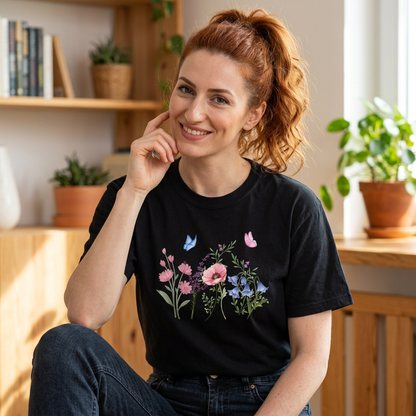 Butterflies and Flowers t-shirt - Ships from Australia