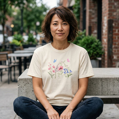 Butterflies and Flowers t-shirt - Ships from Australia