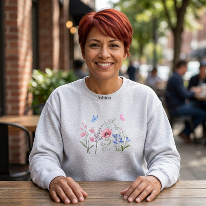 Butterflies and Flowers sweatshirt - Ships from Australia