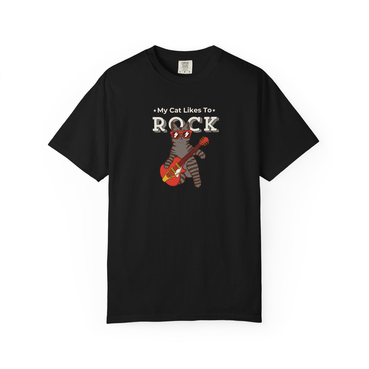 "My Cat Likes To Rock" Cat T-Shirt - ships from Australia