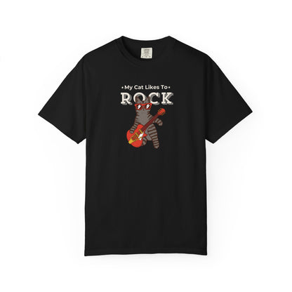 "My Cat Likes To Rock" Cat T-Shirt - ships from Australia