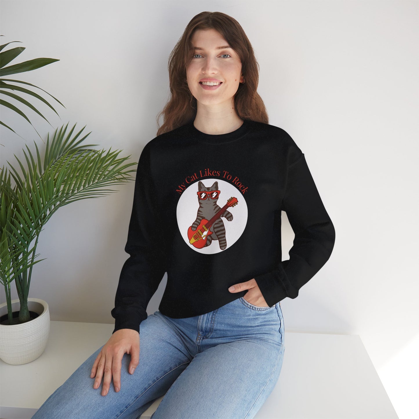 "My Cat Likes To Rock" Sweatshirt - Ships from Australia