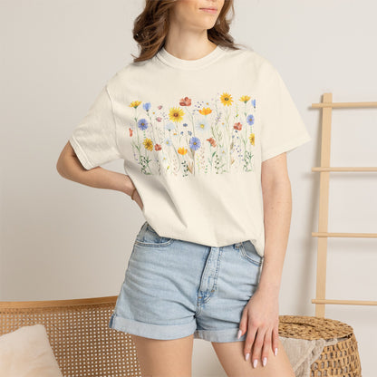 Wildflower Meadow Cotton T-Shirt - Ships from Australia