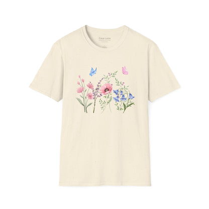 Floral Design Light Weight Cotton T-Shirt (Style 1) - Ships from Australia