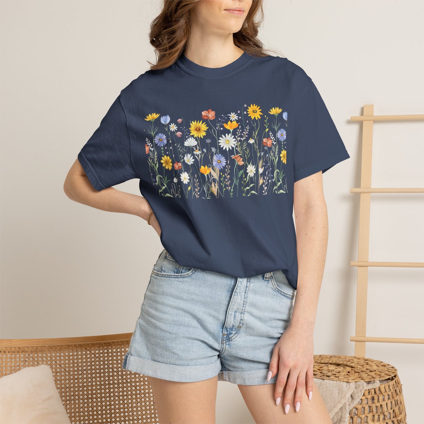 Wildflower Meadow Cotton T-Shirt - Ships from Australia
