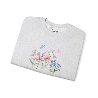 Butterflies and Flowers sweatshirt - Ships from Australia