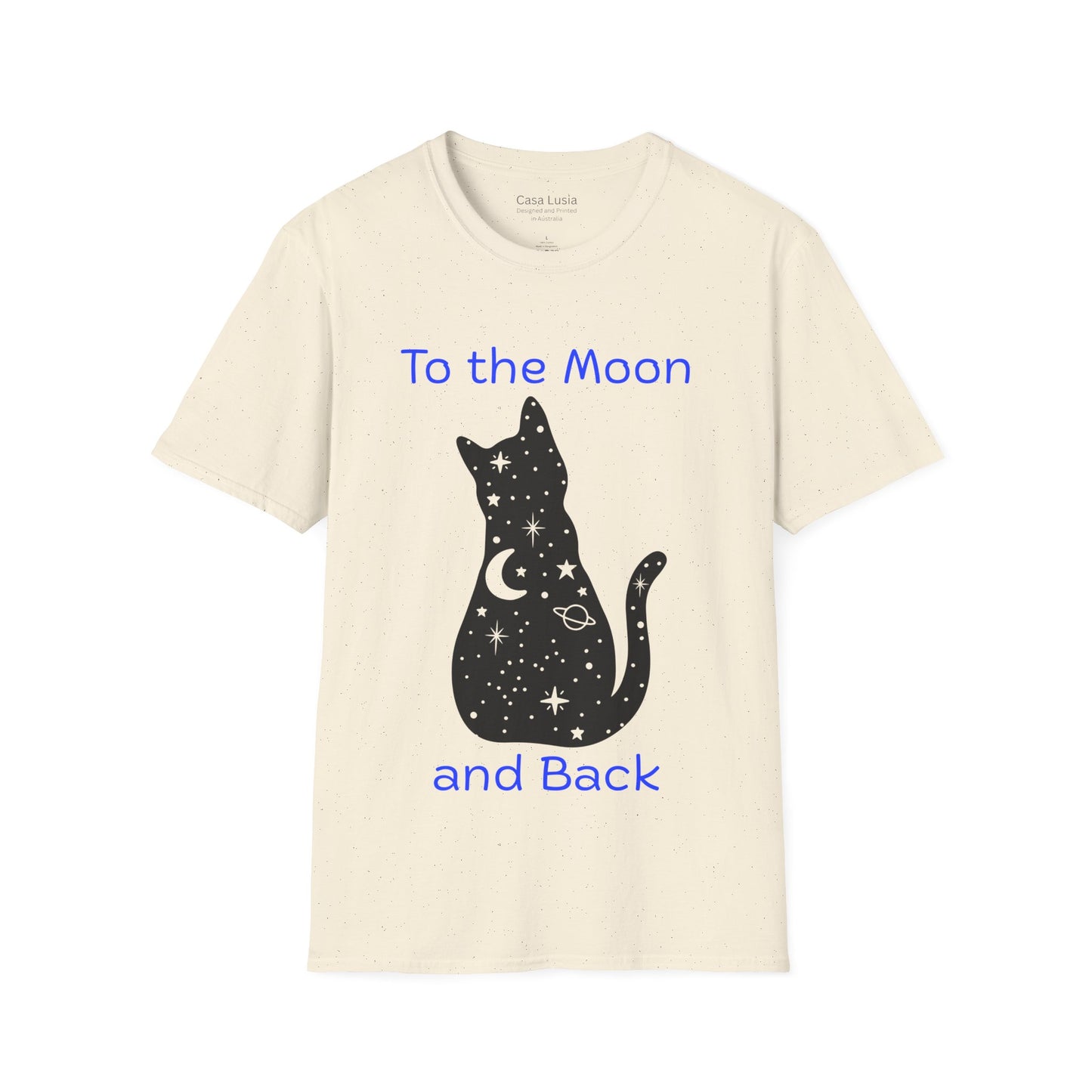 "To the Moon and Back" Light Weight Cotton Cat T-Shirt ships from Australia