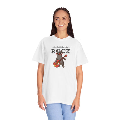 "My Cat Likes To Rock" Cat T-Shirt - ships from Australia