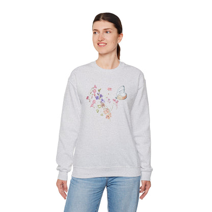 Botanical Floral & Butterfly Sweatshirt - Ships from Australia
