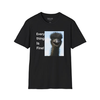 "Everything Is Fine!" Cotton T-Shirt (Emu Style 1) ships from Australia