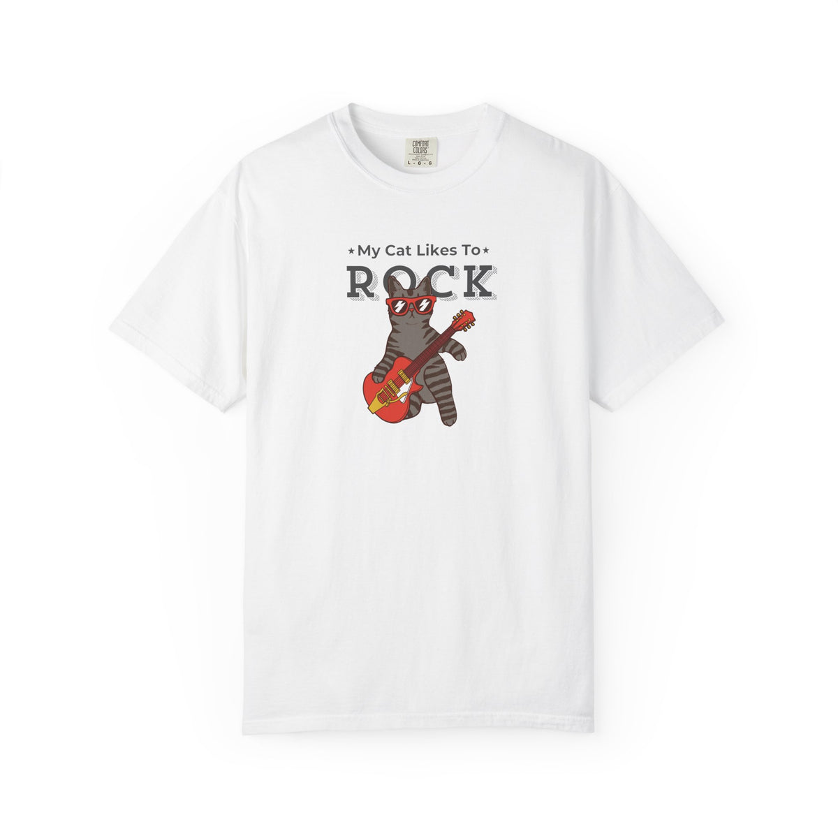 "My Cat Likes To Rock" Cat T-Shirt - ships from Australia