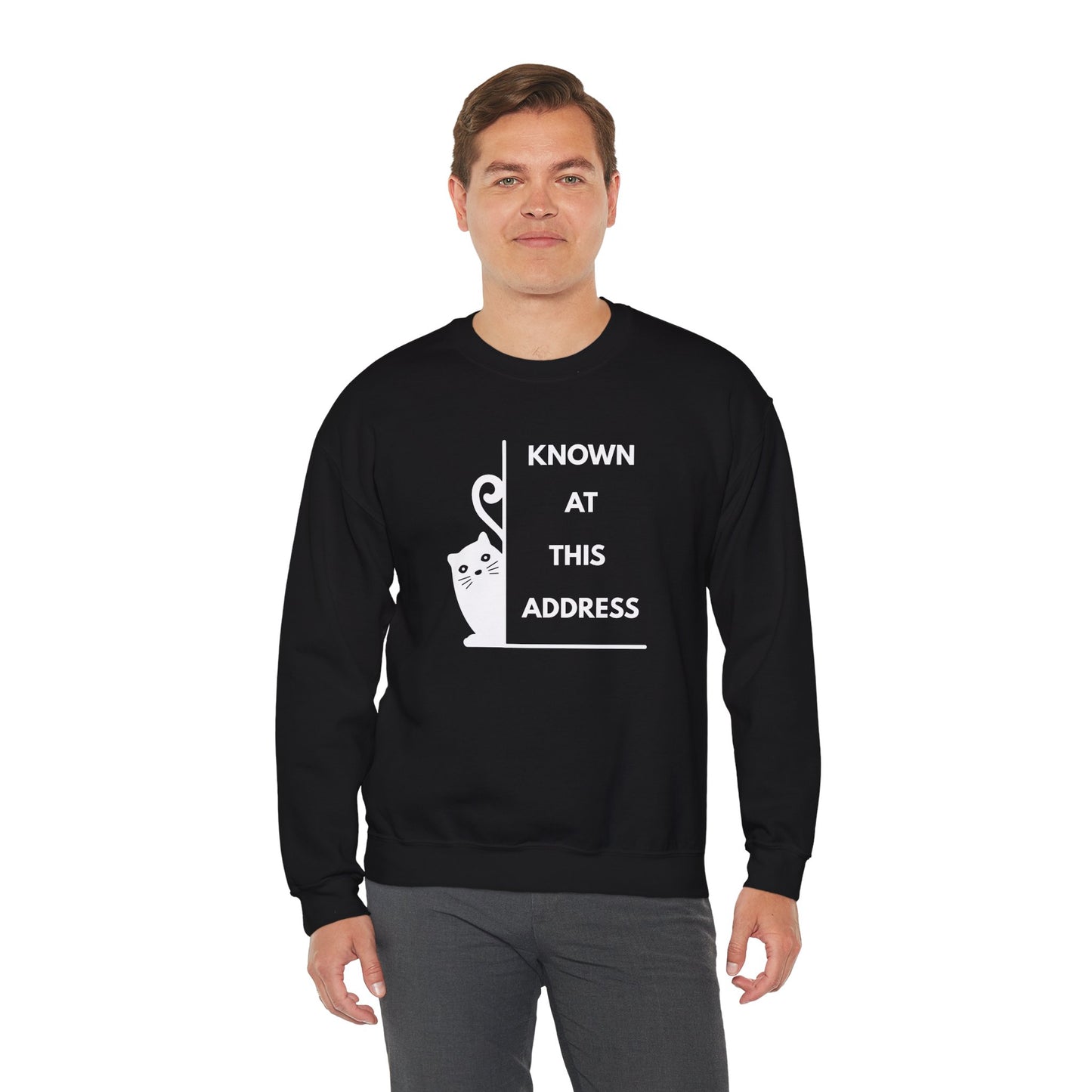 "Known At This Address" Cat Sweatshirt - Ships from Australia