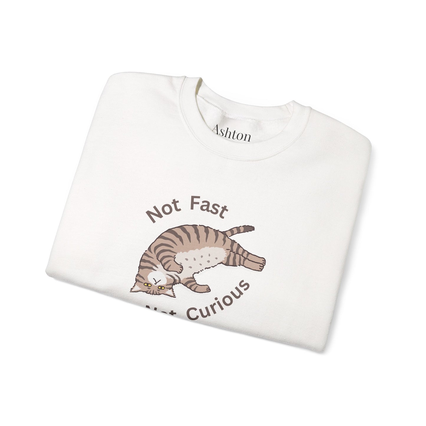 "Not Fast Not Curious" Cat Sweatshirt - Ships from Australia