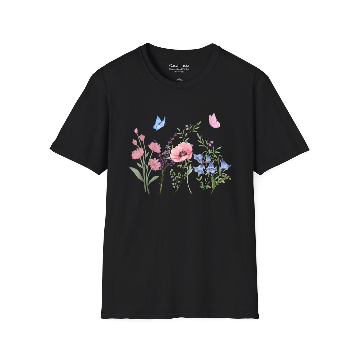 Floral Design Light Weight Cotton T-Shirt (Style 1) - Ships from Australia