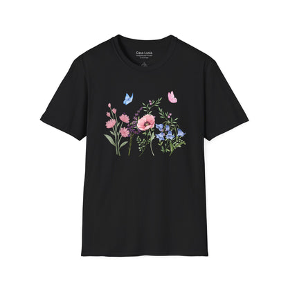 Floral Design Light Weight Cotton T-Shirt (Style 1) - Ships from Australia