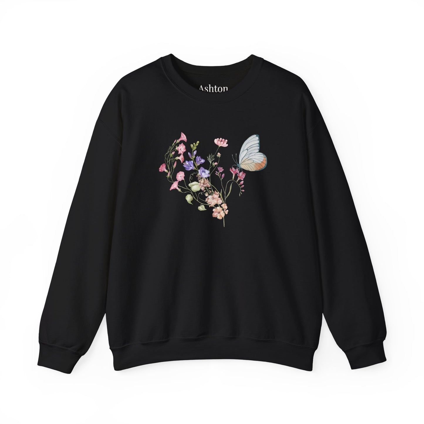 Botanical Floral & Butterfly Sweatshirt - Ships from Australia