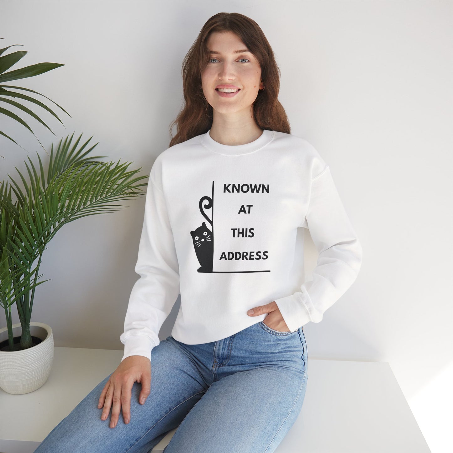 "Known At This Address" Cat Sweatshirt - Ships from Australia
