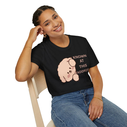 "Known At This Address" Cotton Dog T-Shirt - Ships from Australia