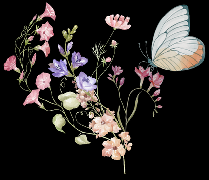 Floral Butterfly T-Shirt - Ships from Australia