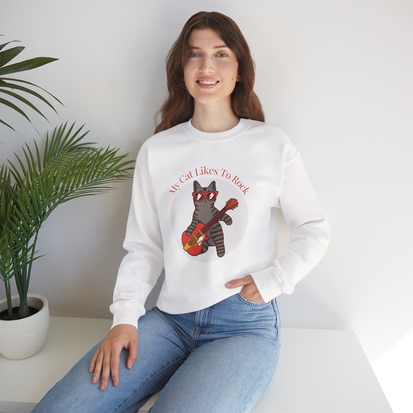 "My Cat Likes To Rock" Sweatshirt - Ships from Australia