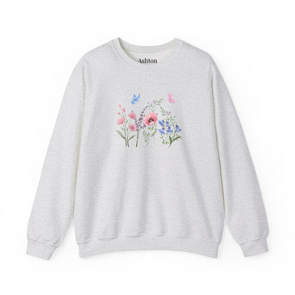 Butterflies and Flowers sweatshirt - Ships from Australia
