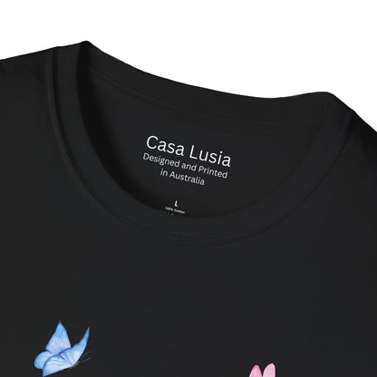 Floral Design Light Weight Cotton T-Shirt (Style 1) - Ships from Australia