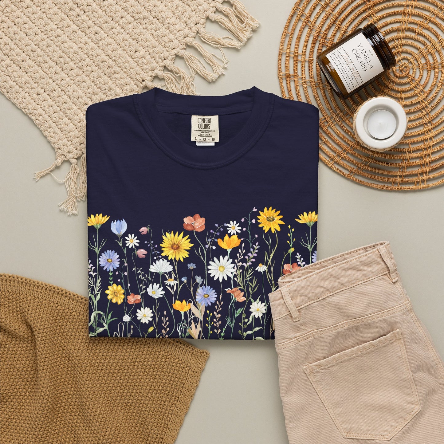 Wildflower Meadow Cotton T-Shirt - Ships from Australia