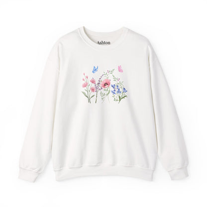 Butterflies and Flowers sweatshirt - Ships from Australia