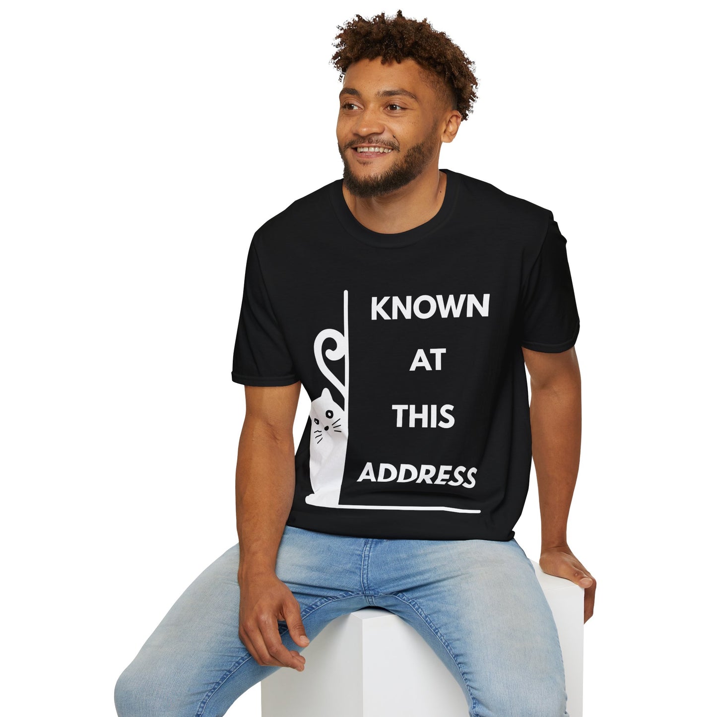 "Known At This Address" Cotton Cat T-Shirt - Ships from Australia