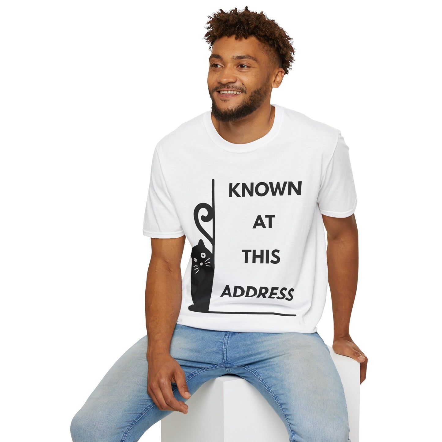 "Known At This Address" Cotton Cat T-Shirt - Ships from Australia