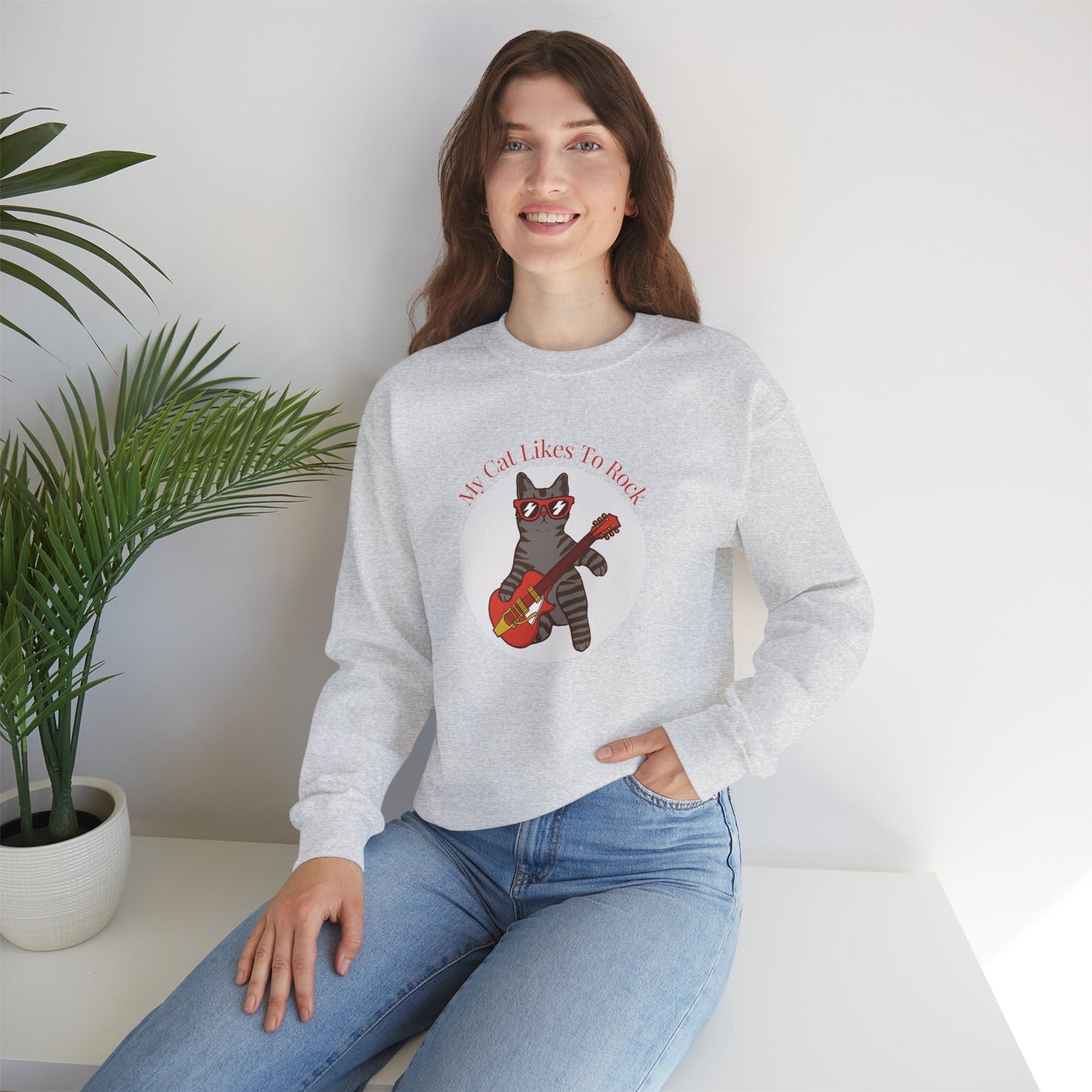 "My Cat Likes To Rock" Sweatshirt - Ships from Australia