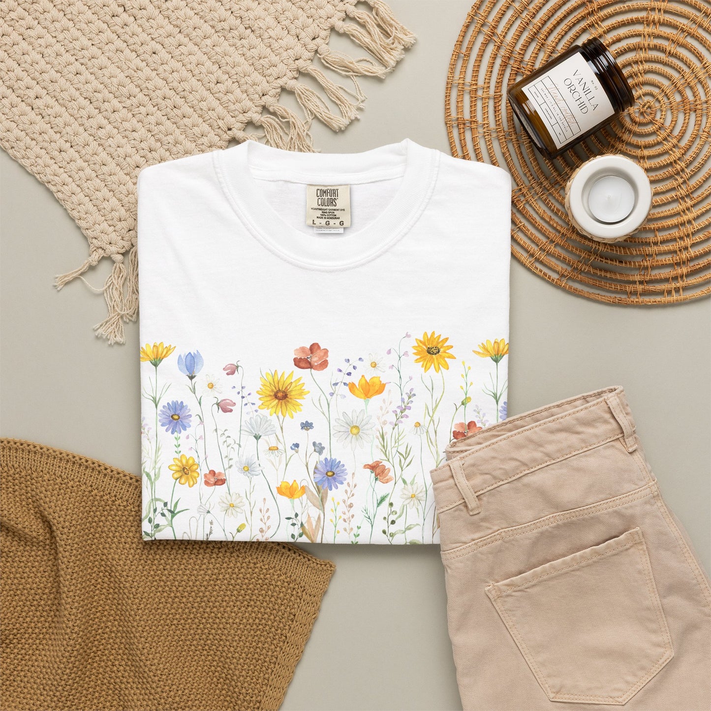 Wildflower Meadow Cotton T-Shirt - Ships from Australia