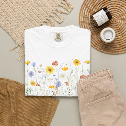 Wildflower Meadow Cotton T-Shirt - Ships from Australia