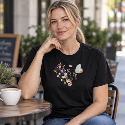 Floral Butterfly T-Shirt - Ships from Australia